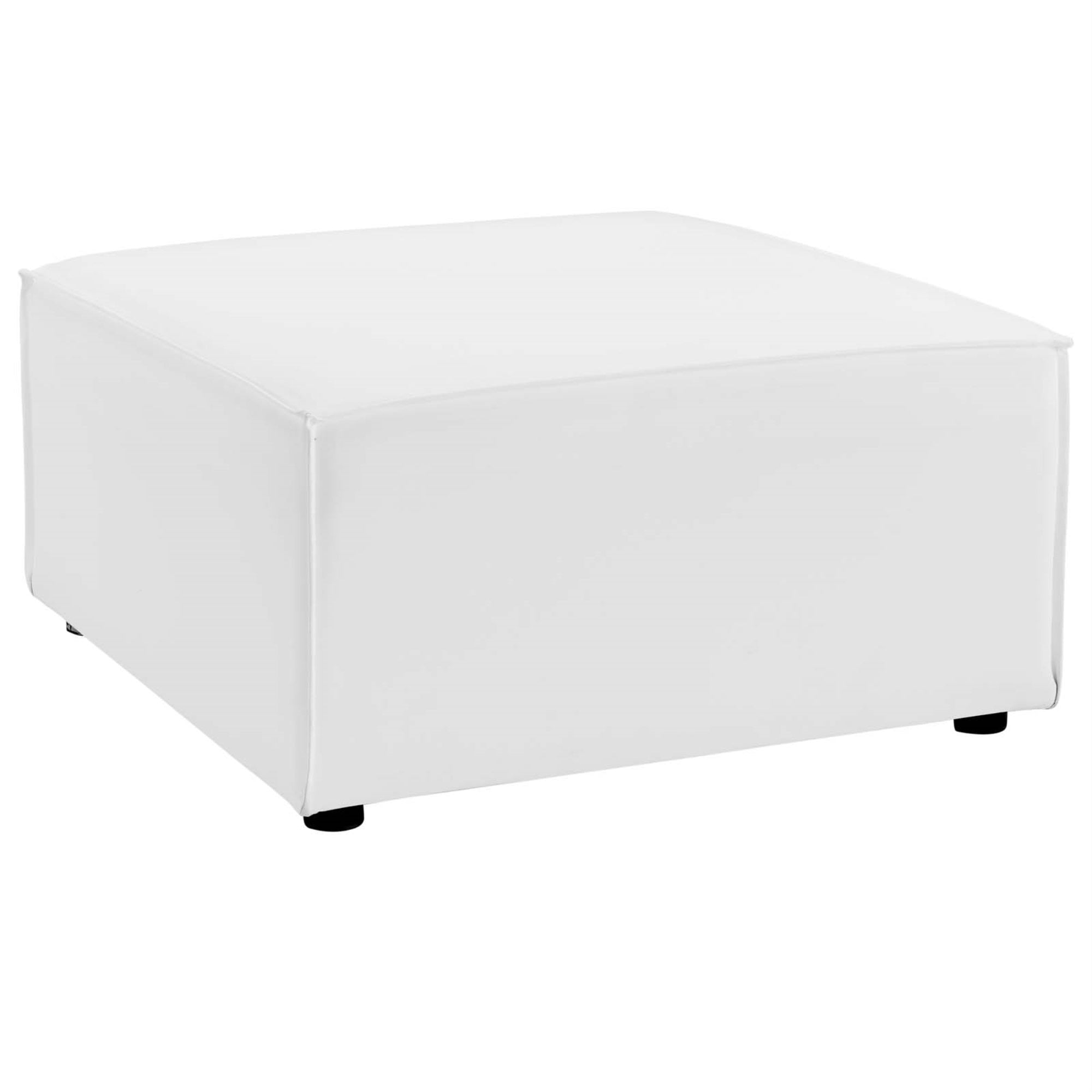 Saybrook Outdoor Patio Upholstered Sectional Sofa Ottoman White