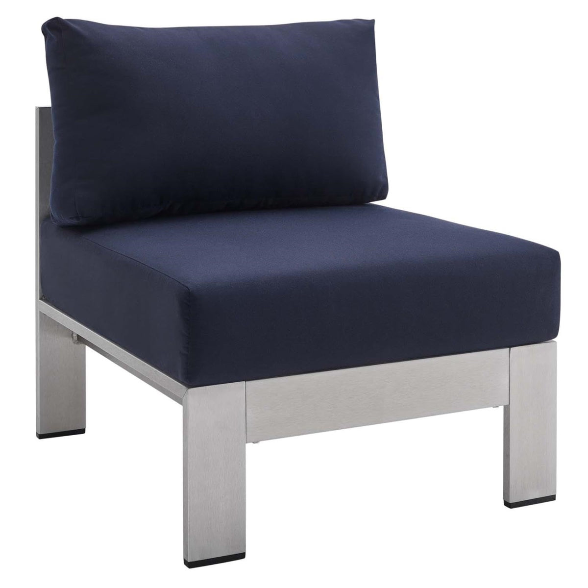 Casafoyer Eei-4227-Slv-Nav Shore Sunbrellapatio Chair In Silver Navy 27.5 X 25 X 23.5