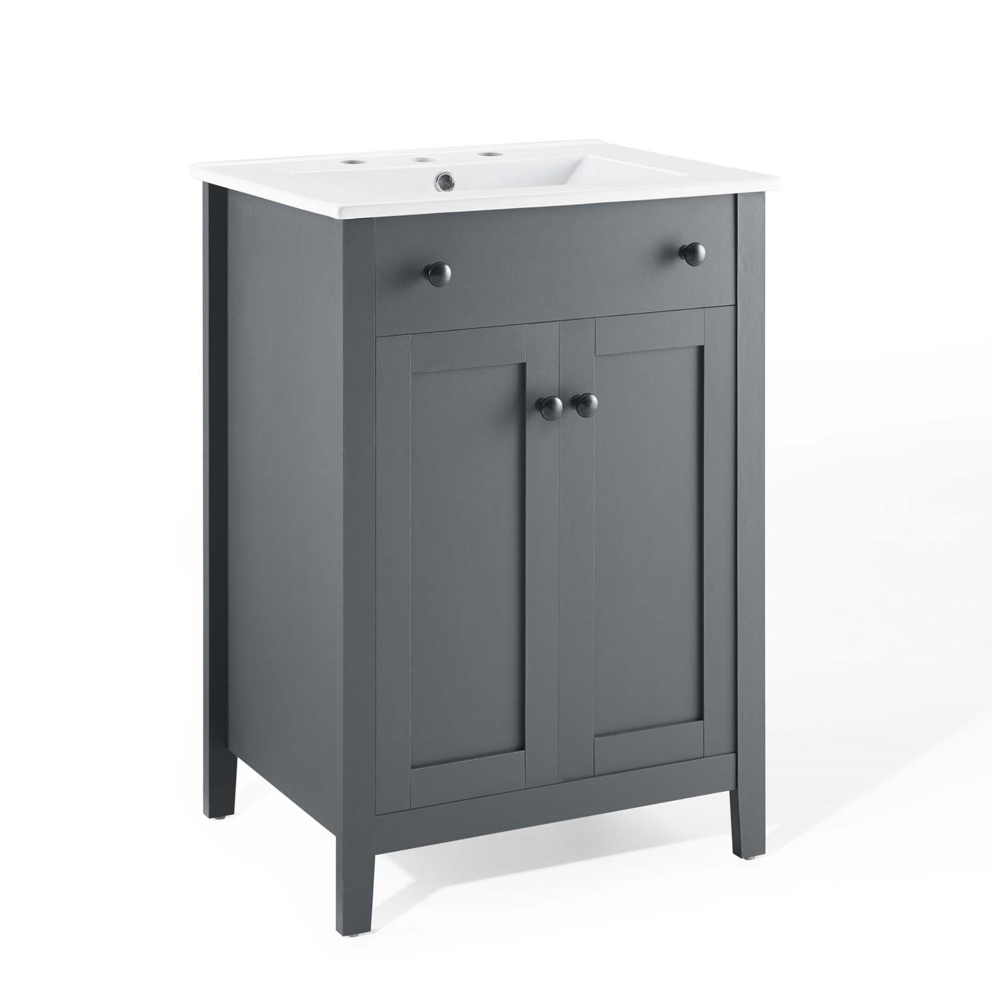 Nantucket 24' Bathroom Vanity - Elegant Design, Durable Wood Construction, Soft-Close Doors, Concealed Storage Shelves, Contemporary Style