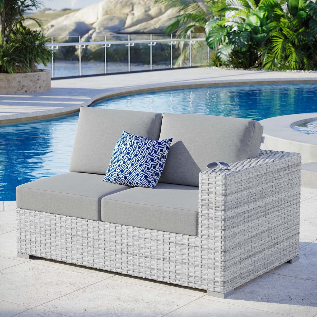 Casafoyer Eei-4302-Lgr-Gry Right-Arm Loveseat, Light Gray Gray