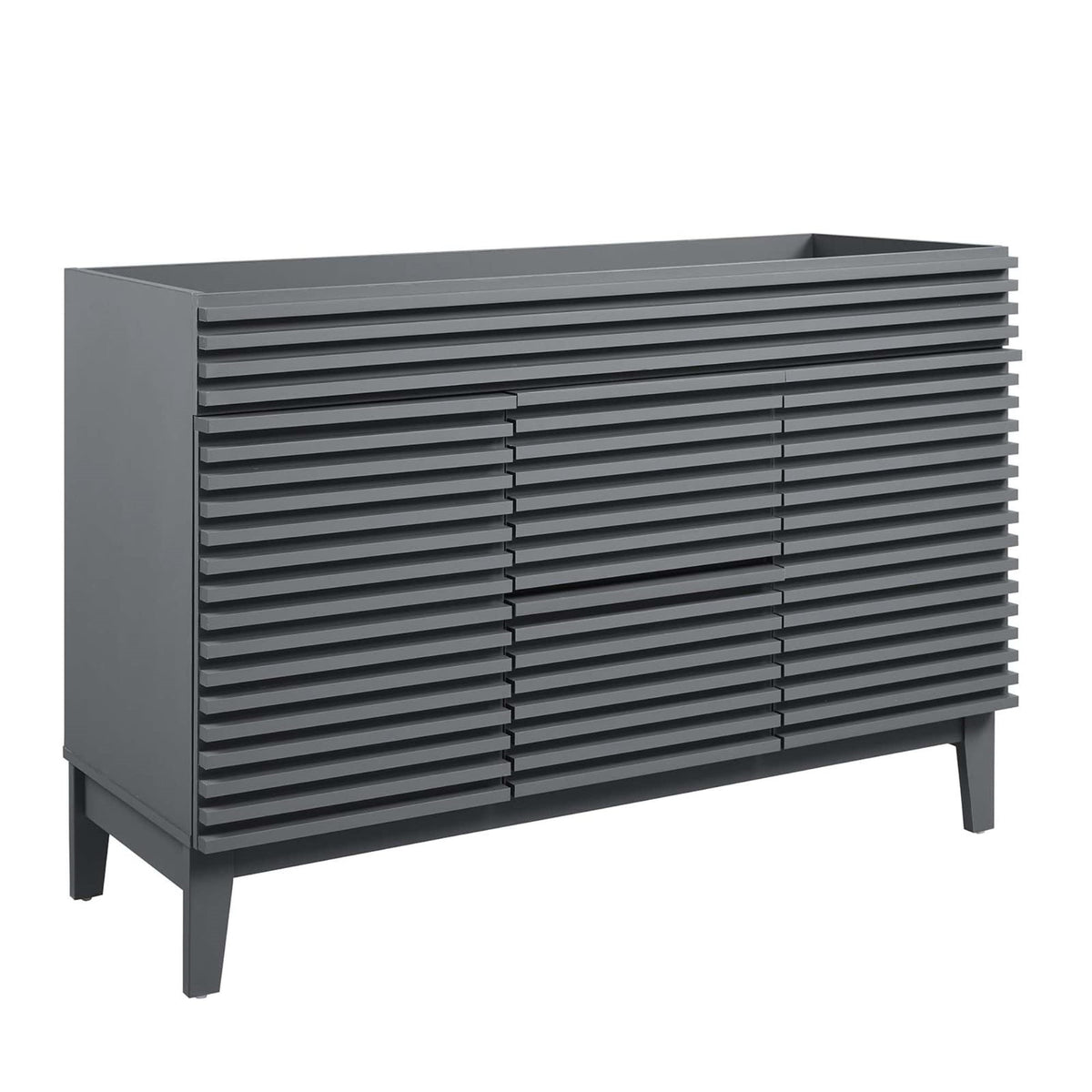 Yardlio 48' Mid-Century Bathroom Vanity: Ample Storage, Sleek Finish, Easy Assembly