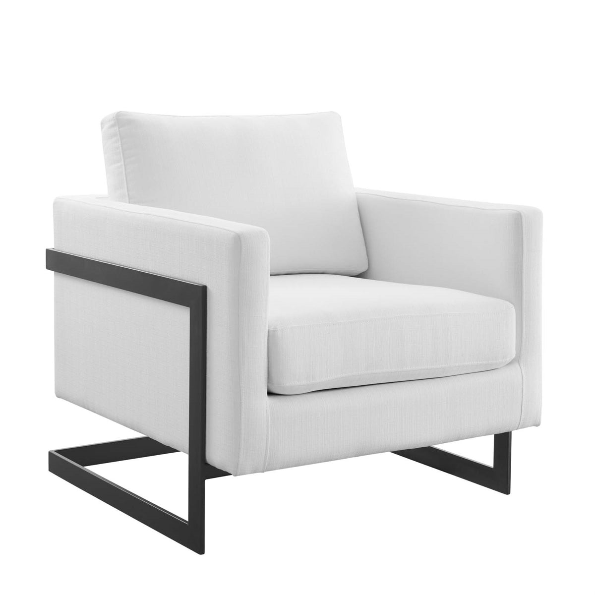 Posse Upholstered Fabric Accent Chair Black White