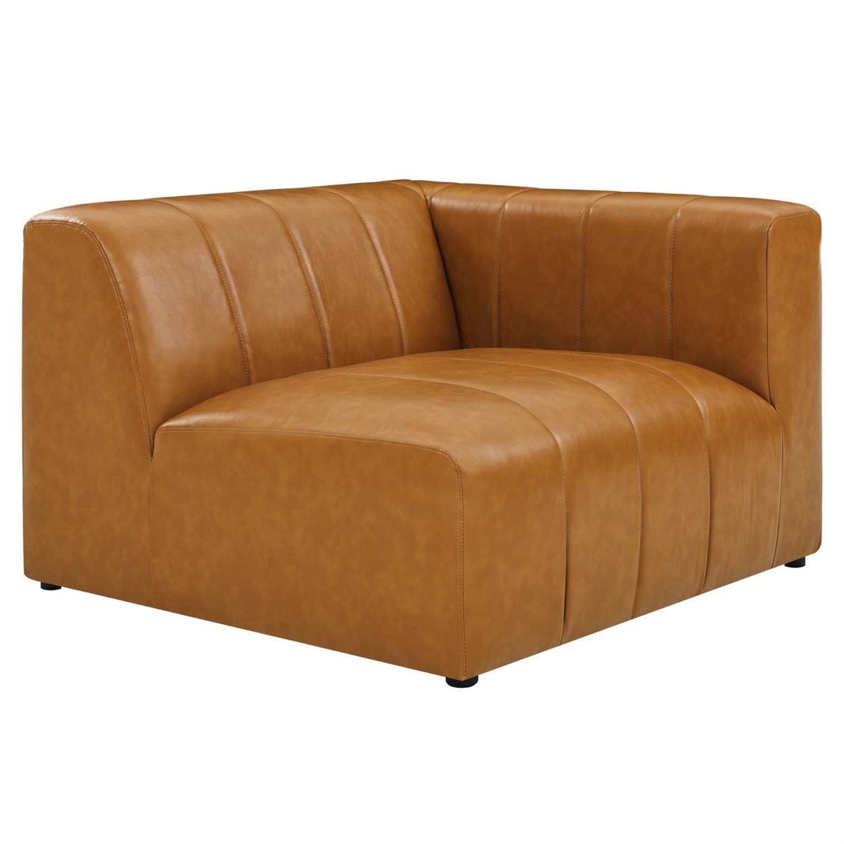 Bartlett Vegan Leather Right-Arm Chair Tan