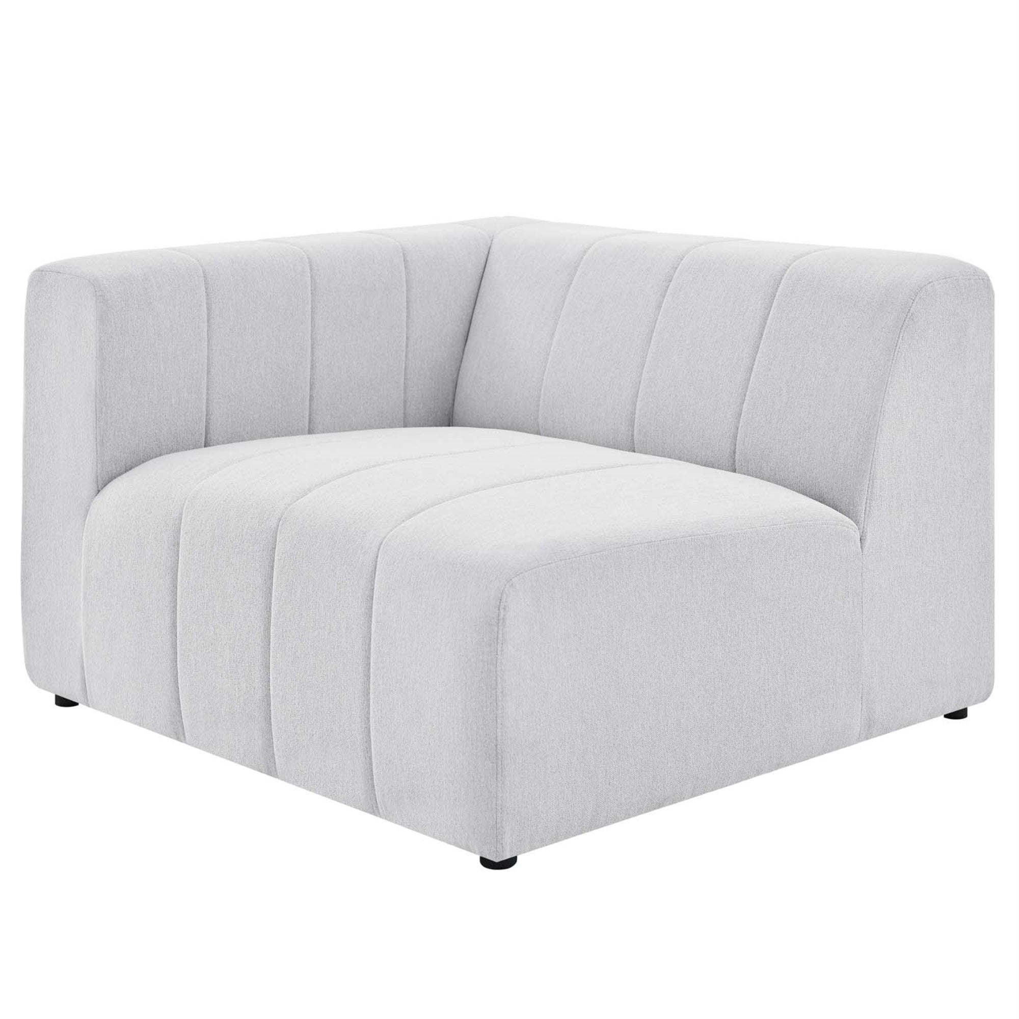 Bartlett Upholstered Left-Arm Chair - Retro Modern Style, Soft Polyester Fabric, Dense Foam Padding, Sturdy Frame, Non-Marking Foot Caps.