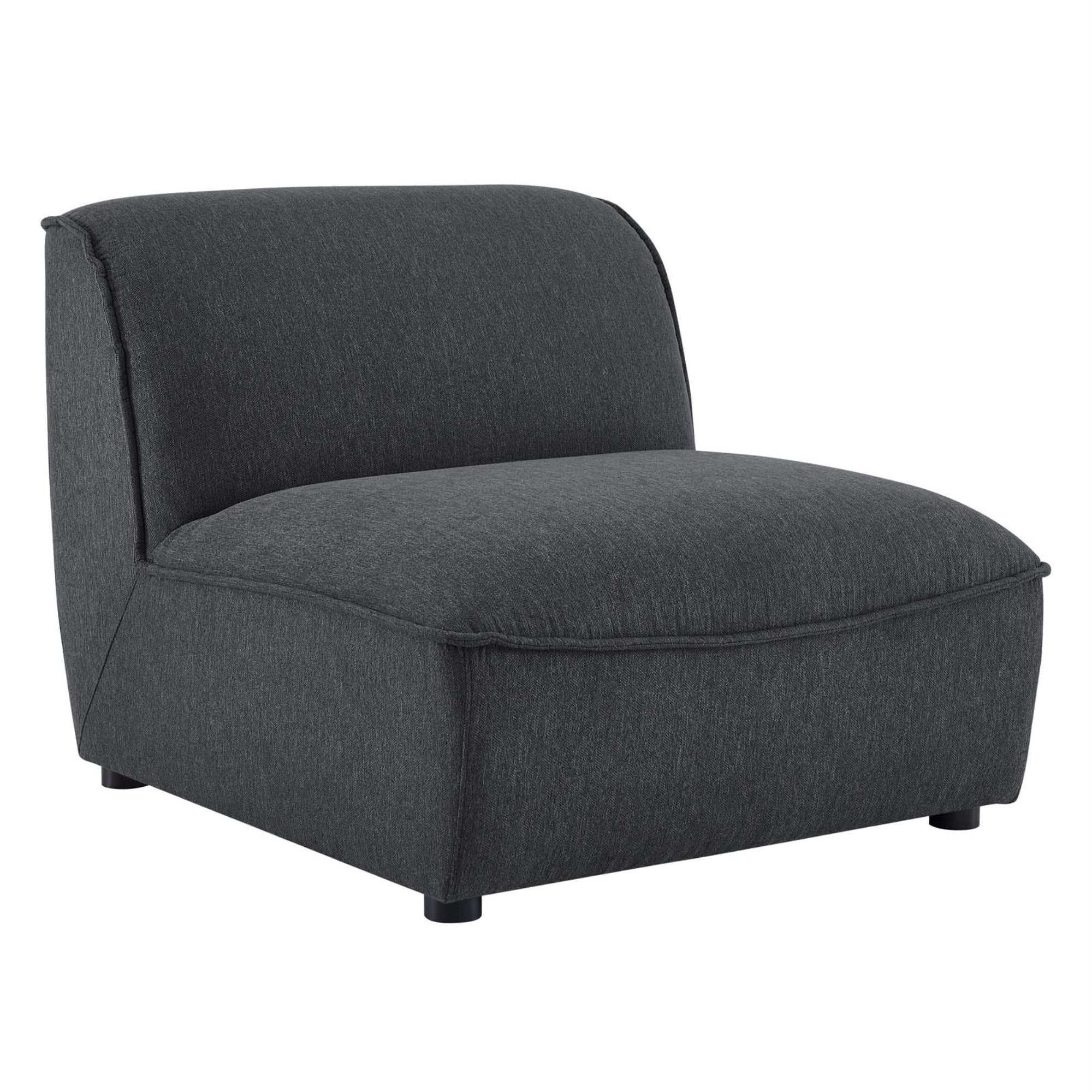 Comprise Upholstered Armless Chair - Ultimate Comfort & Relaxation, French Piping Details, Dense Foam Padding, Polyester Upholstery, Sturdy Rubberwood Legs, 400 Lbs Weight Capacity