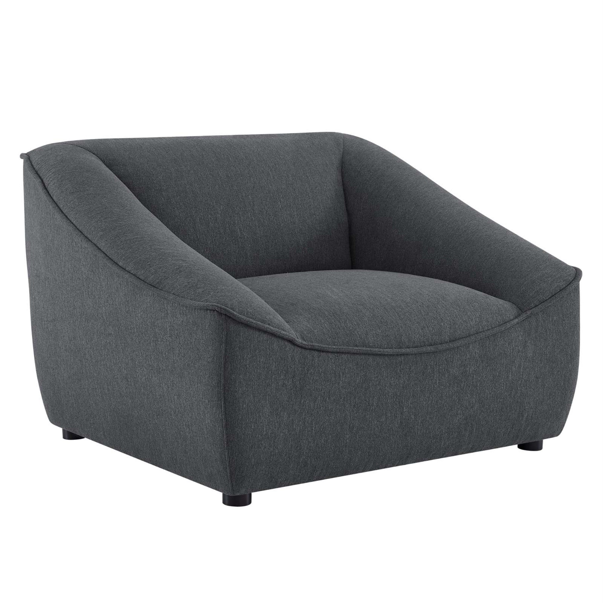 Comprise Upholstered Armchair - Ultimate Comfort & Style, French Piping Details, Dense Foam Padding, Polyester Upholstery, Solid Wood & Plywood Construction, Sturdy Rubberwood Legs, 400 Lbs Weight Capacity