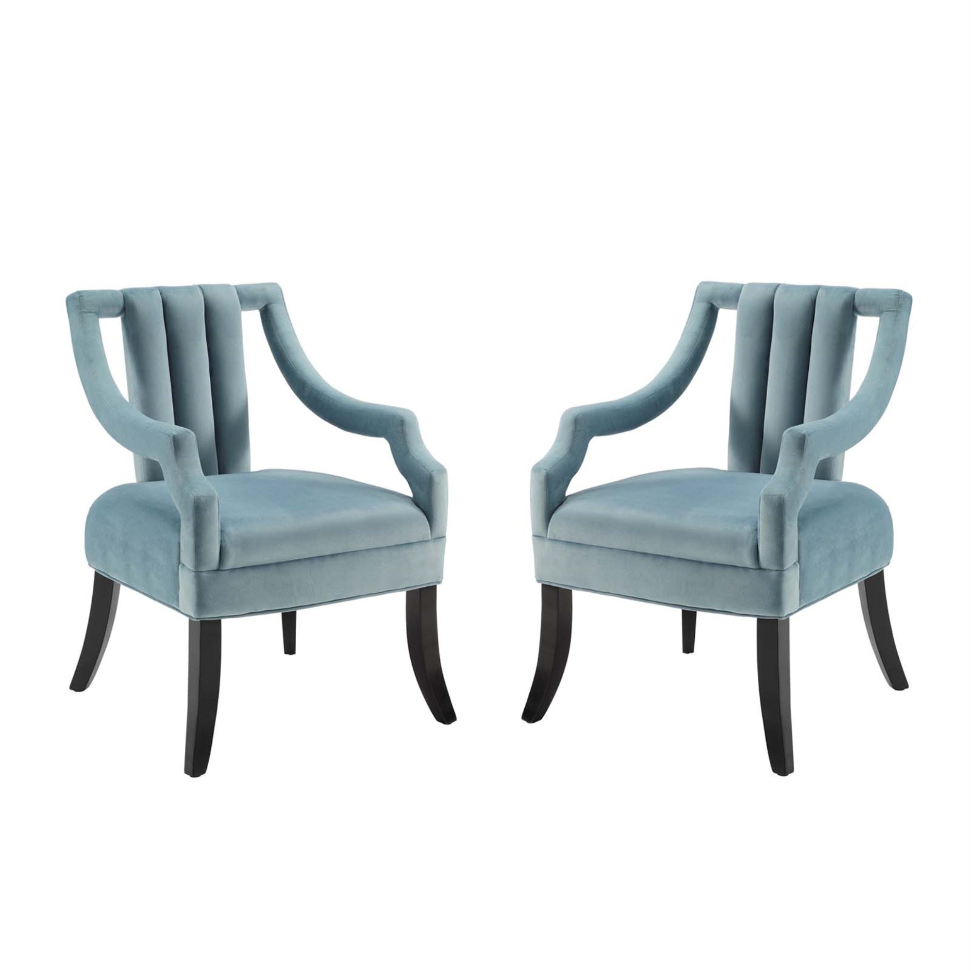 Harken Accent Chair Performance Velvet Set Of 2 Light Blue