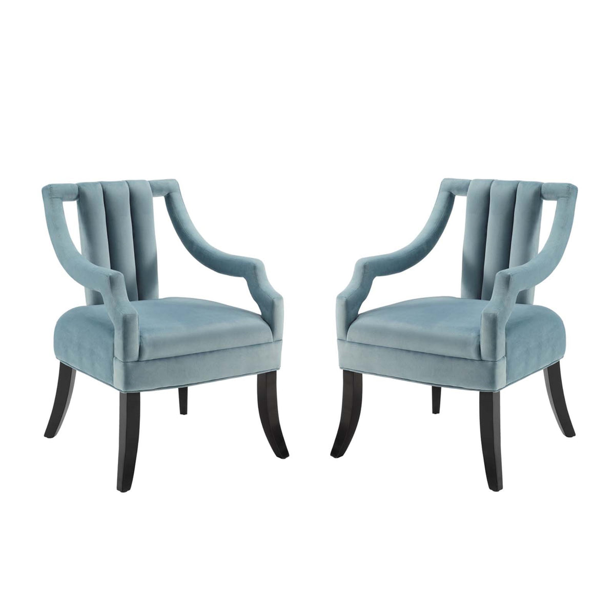 Harken Accent Chair Performance Velvet Set Of 2 Light Blue