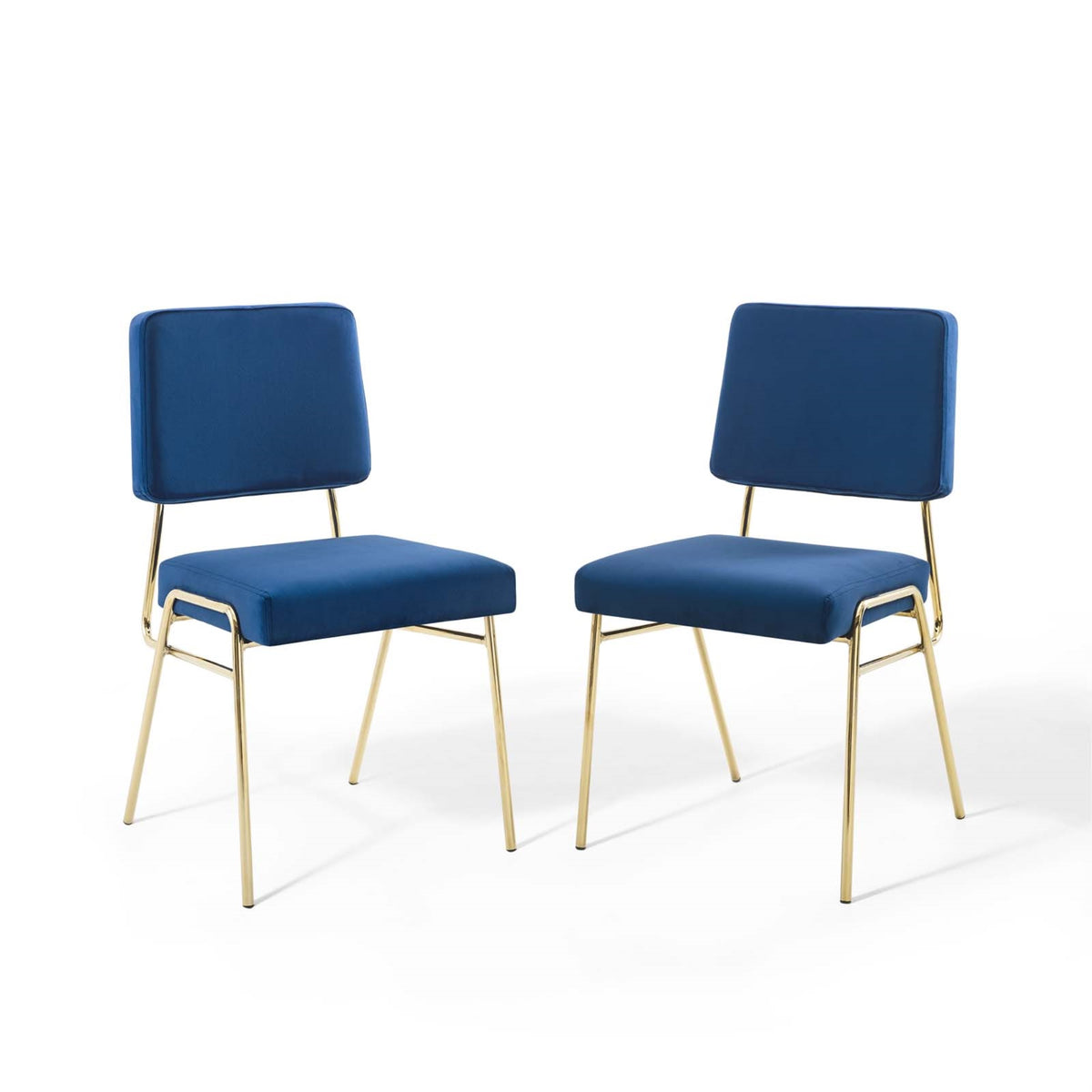 Craft Dining Side Chair Performance Velvet Set Of 2 Gold Navy