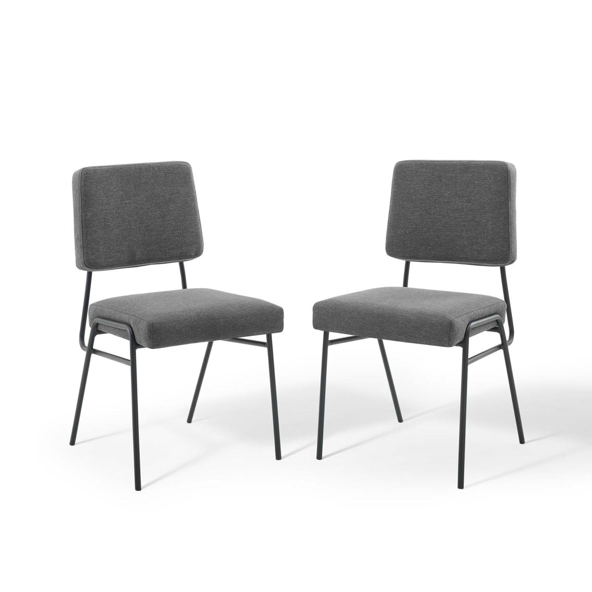 Craft Dining Side Chair Upholstered Fabric Set Of 2 Black Charcoal