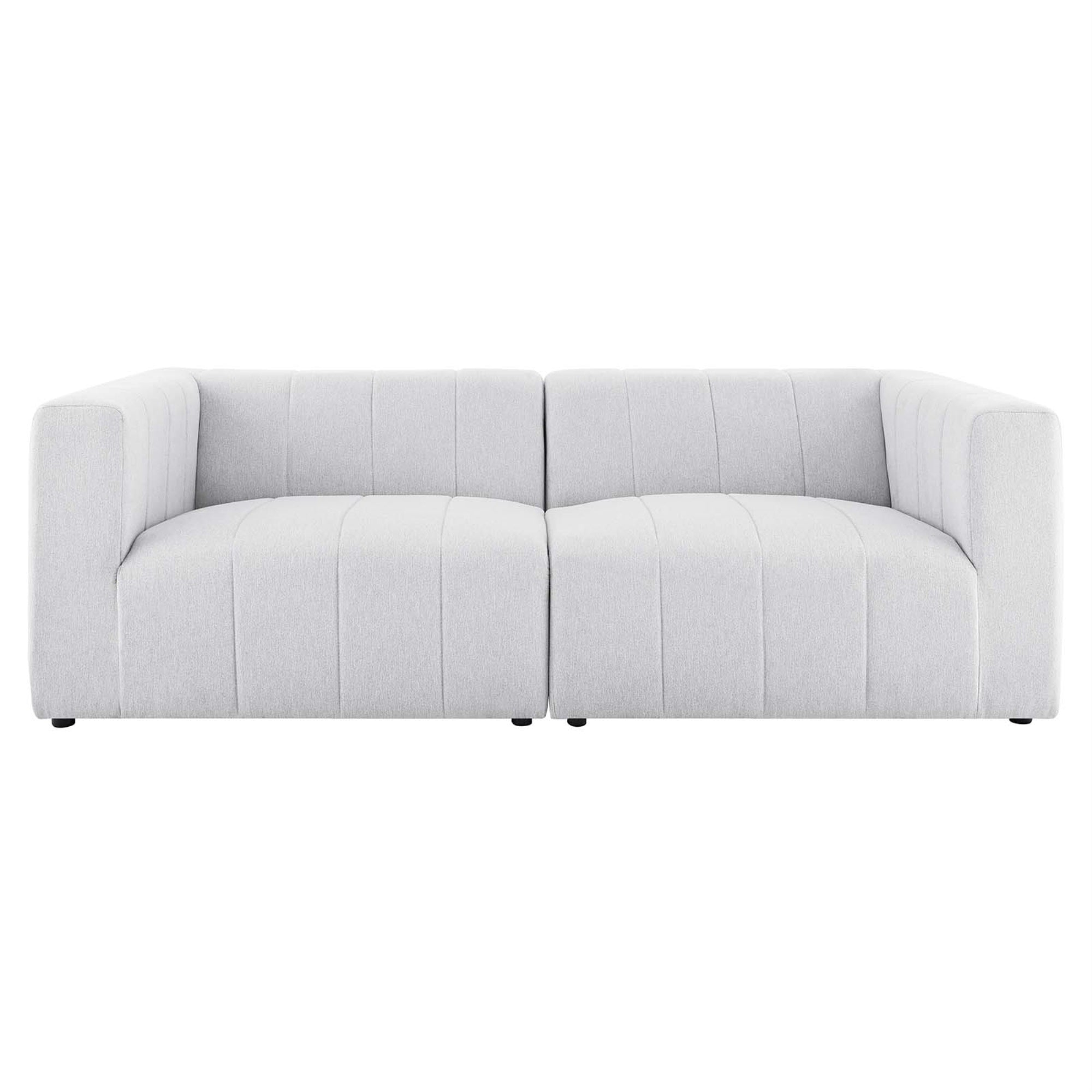 Bartlett Upholstered Fabric Loveseat Set - Retro Modern Style, Dense Foam Padding, Solid Wood Frame, Non-Marking Foot Caps, Ivory