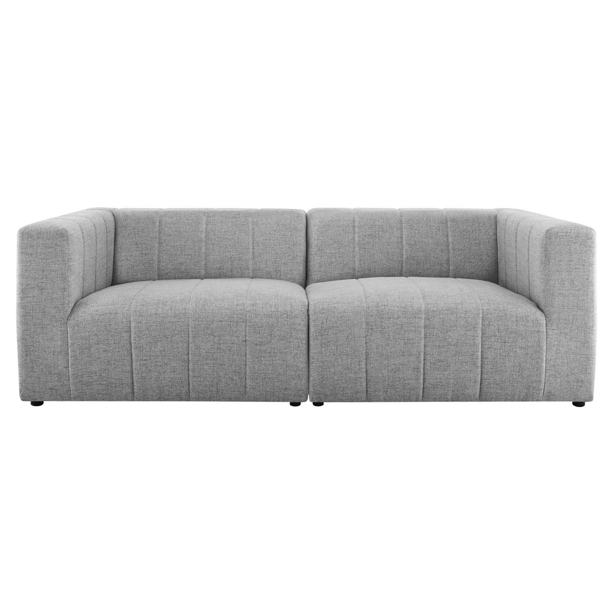 Bartlett Upholstered Fabric Loveseat - Retro Modern Style, Soft Polyester Upholstery, Dense Foam Padding, Solid Wood Frame, Non-Marking Foot Caps.