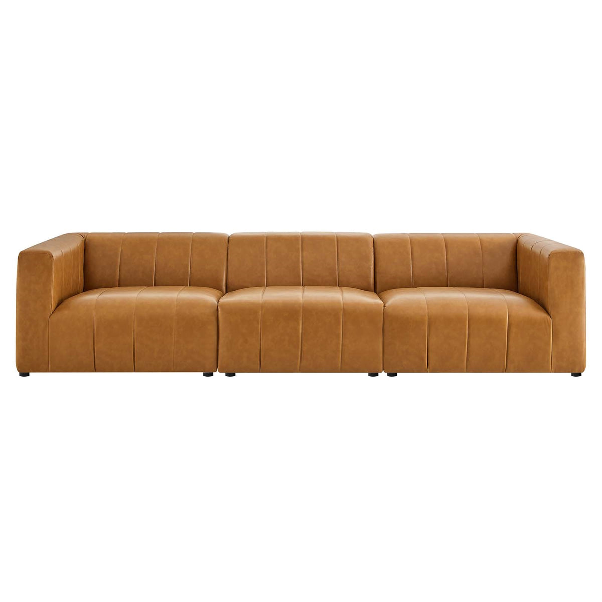 Bartlett Vegan Leather 3-Piece Sofa Tan