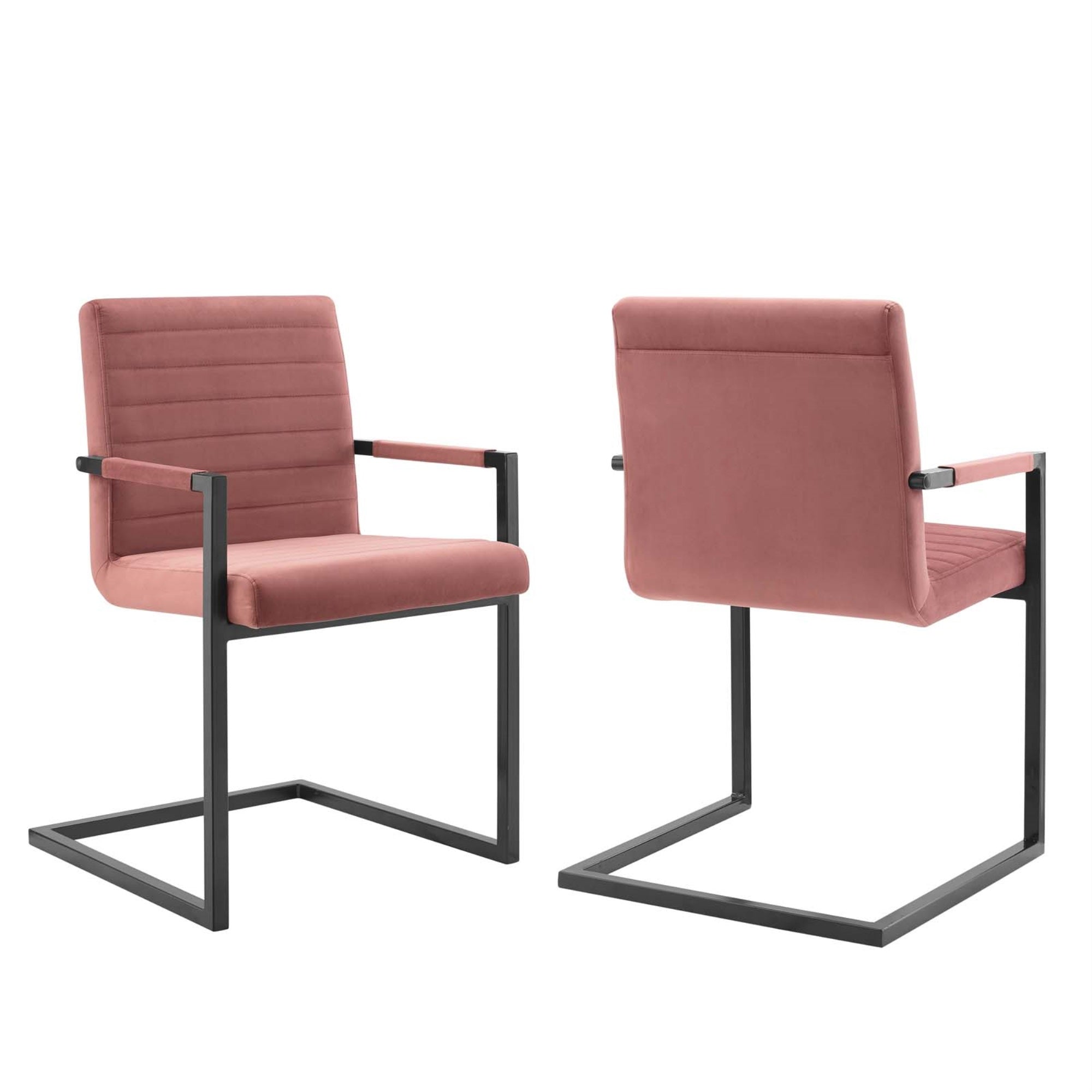 Glamorous Deco Style Dining Chairs - Set Of 2 | Stain-Resistant Velvet Upholstery