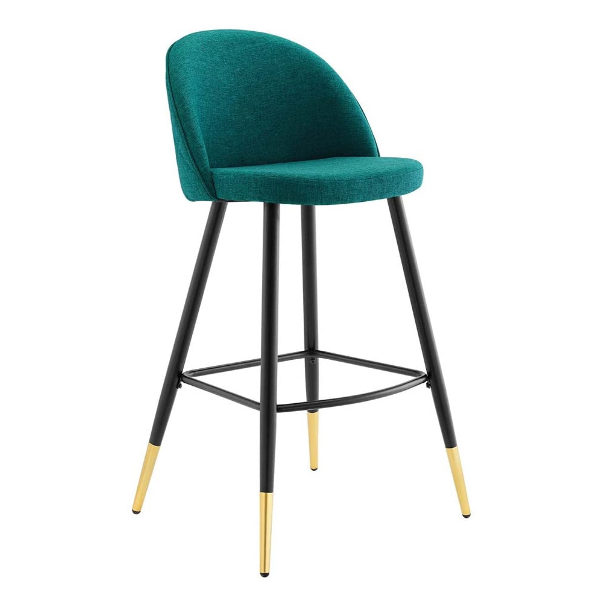 Casafoyer Cordial Fabric Upholstered Dining Bar Stools In Teal - Set Of 2