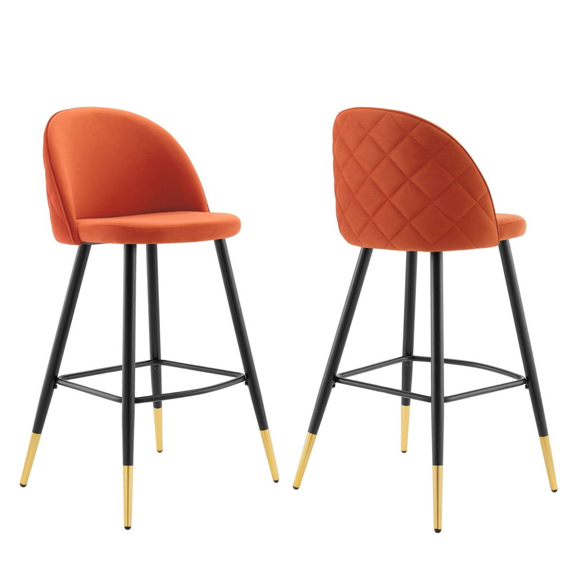Cordial Performance Velvet Bar Stools - Set Of 2