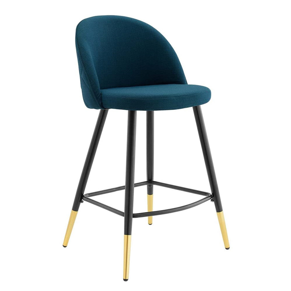 Casafoyer Cordial Fabric Upholstered Dining Counter Stools In Azure - Set Of 2