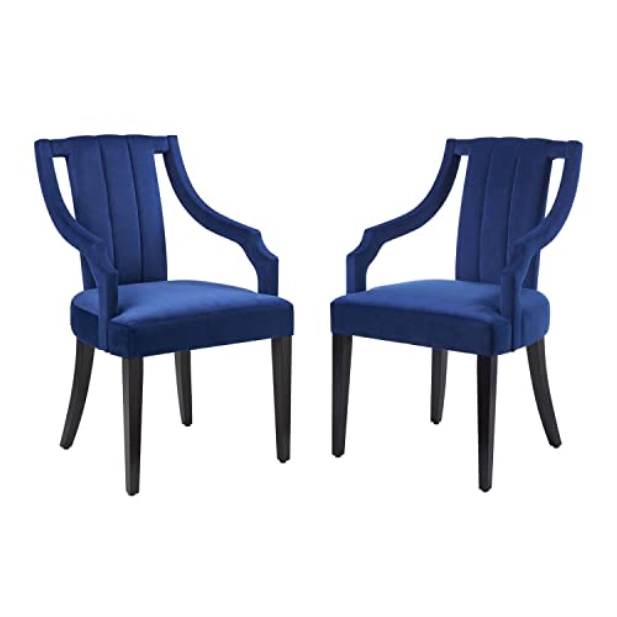Casafoyer Virtue Performance Velvet Dining Chairs In Navy (Set Of 2)