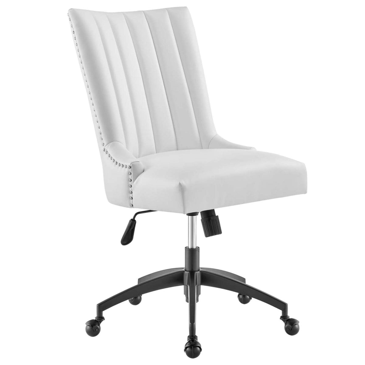 Casafoyer Eei-4577-Blk-Whi Empower Channel Tufted Vegan Leather Office Chair, Black White