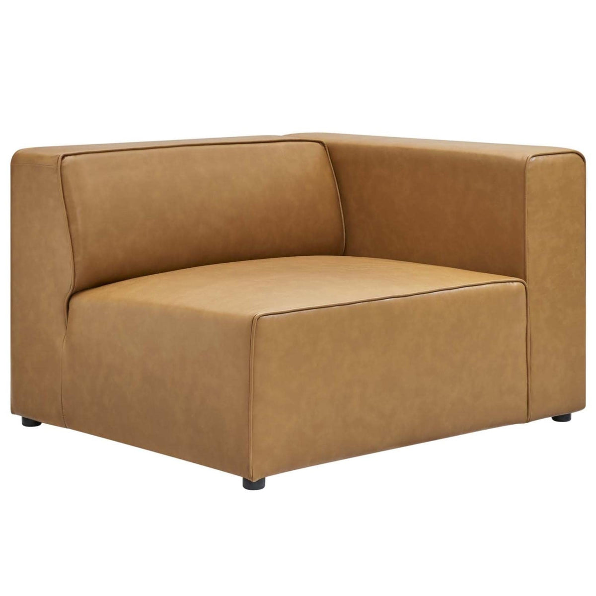 Casafoyer Mingle Vegan Leather Sectional Sofa Right-Arm Chair In Tan