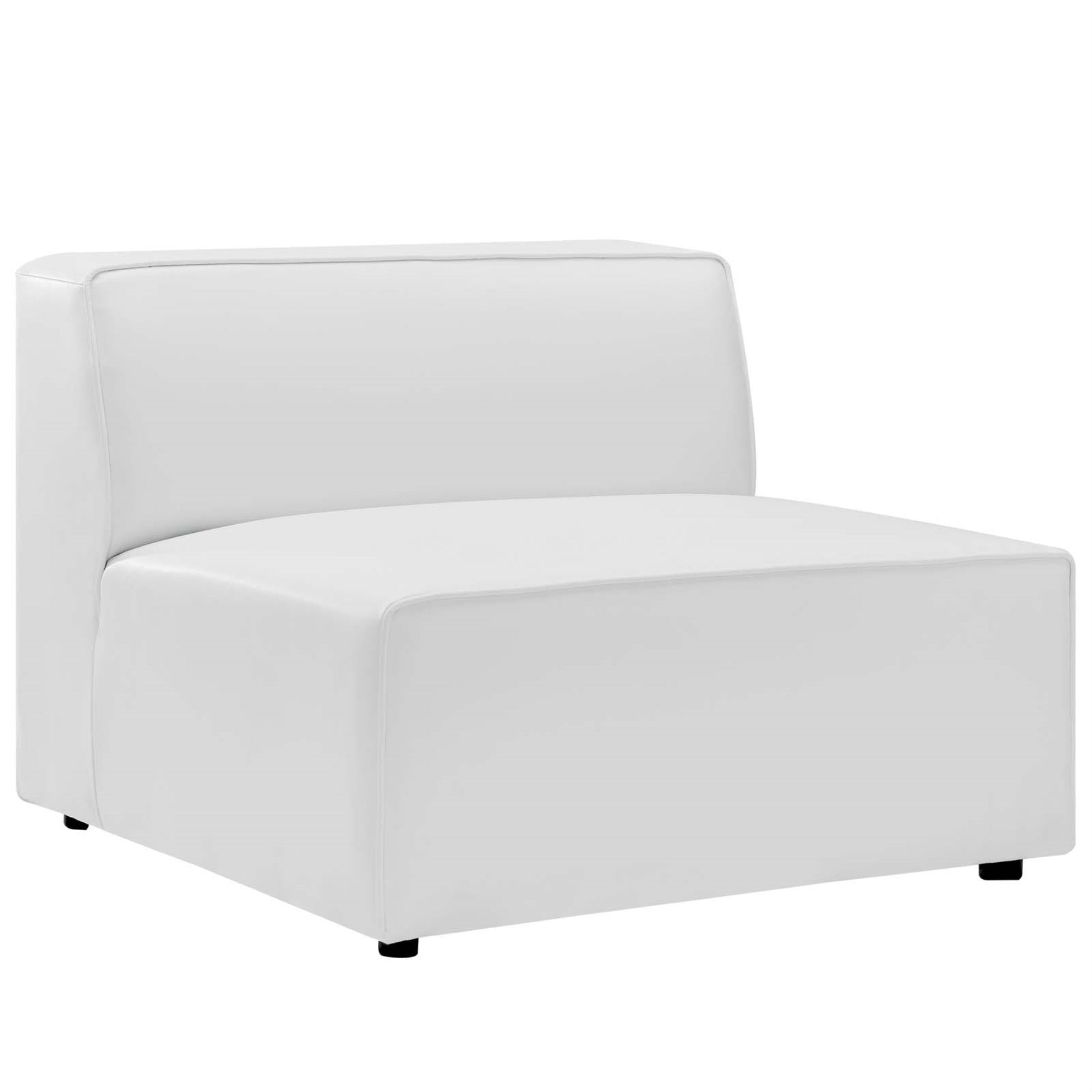 Mingle Vegan Leather Armless Chair - Ultimate Comfort & Style, Spacious & Visually Unobstructed Seating, Adjustable & Versatile, Vegan Leather Upholstery, Elegant Piping Details, Sturdy Legs, Contemporary Modern Dcor.