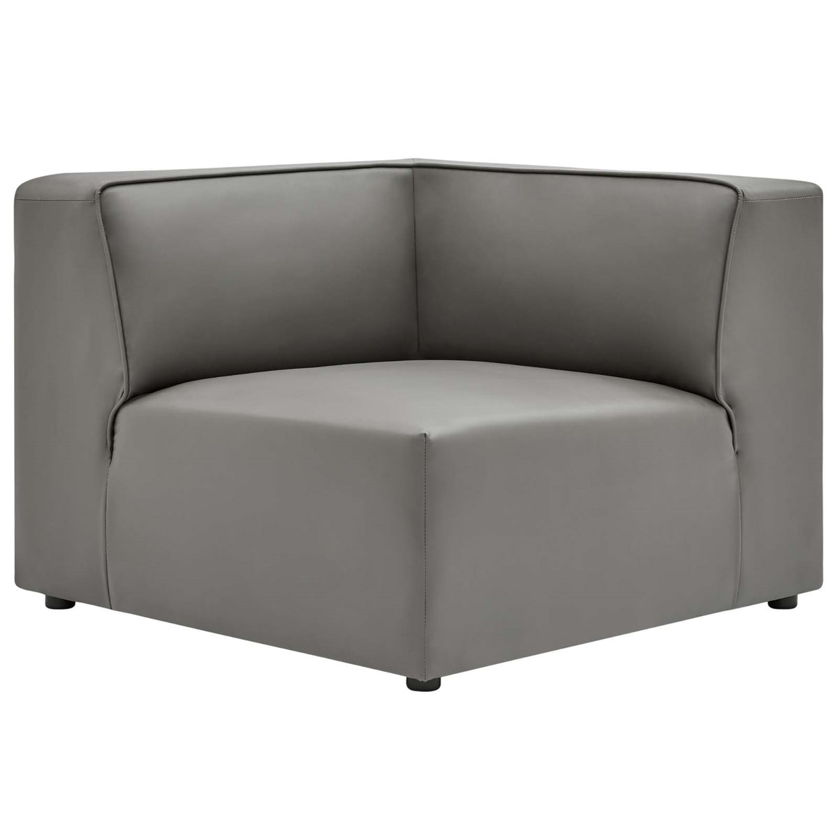 Mingle Vegan Leather Corner Chair Gray