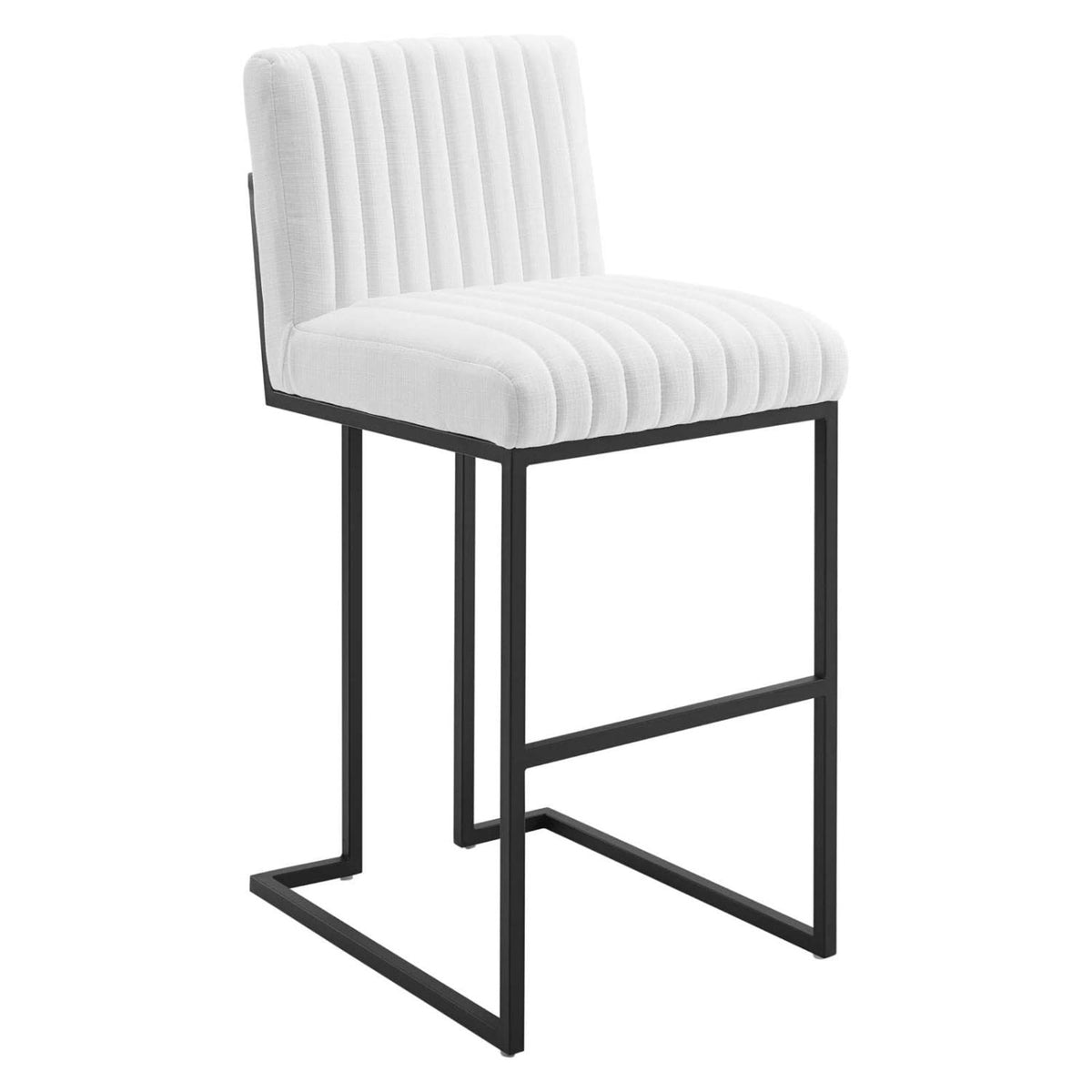 Casafoyer Indulge Channel Tufted Fabric Bar Stool In White