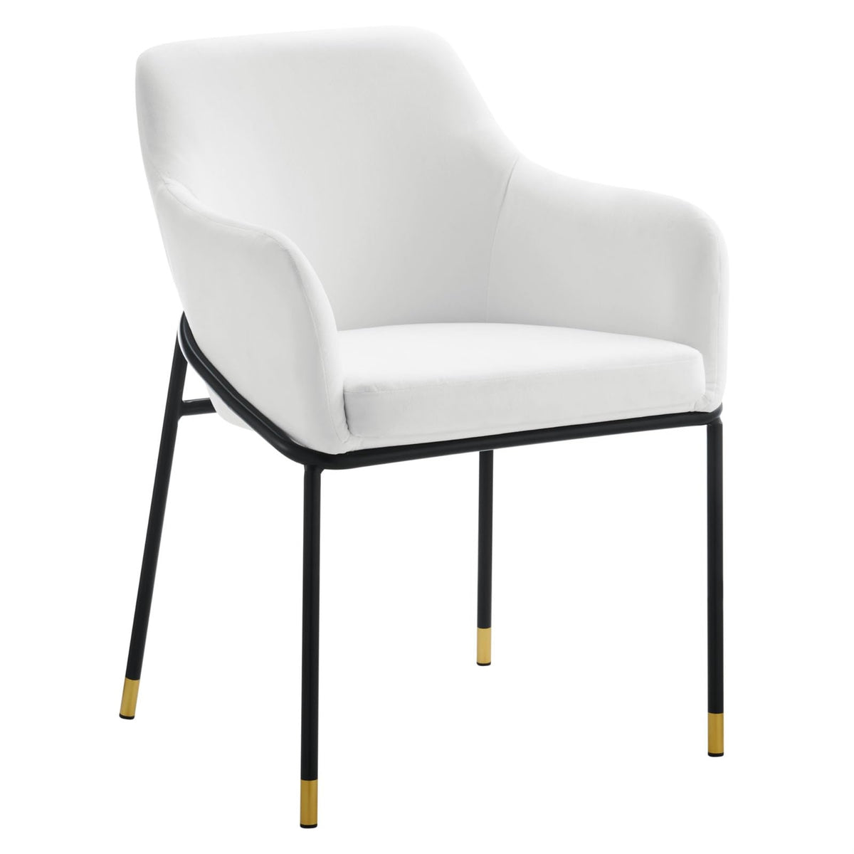 Casafoyer Eei-4671-Blk-Whi Jovi Performance Velvet Dining Armchair, Black White