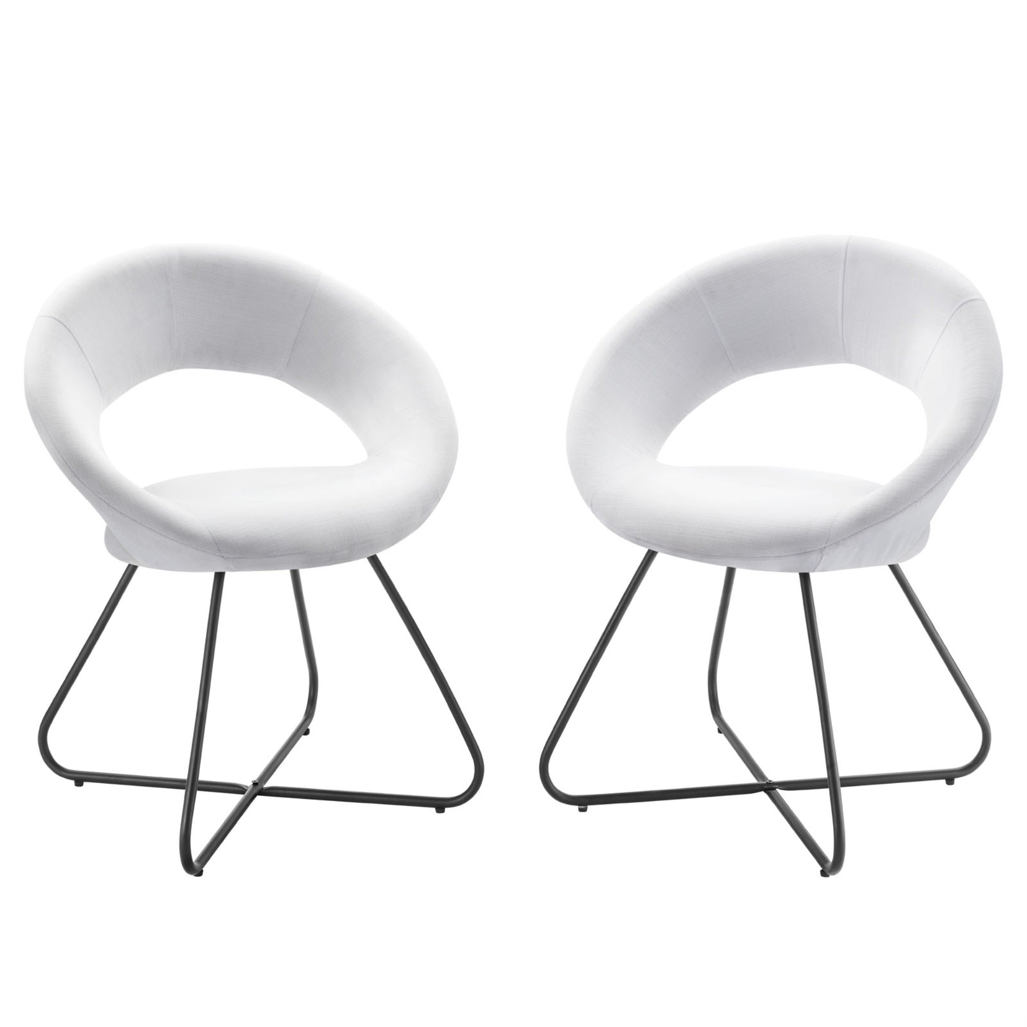 Nouvelle Upholstered Fabric Dining Chair Set Of 2