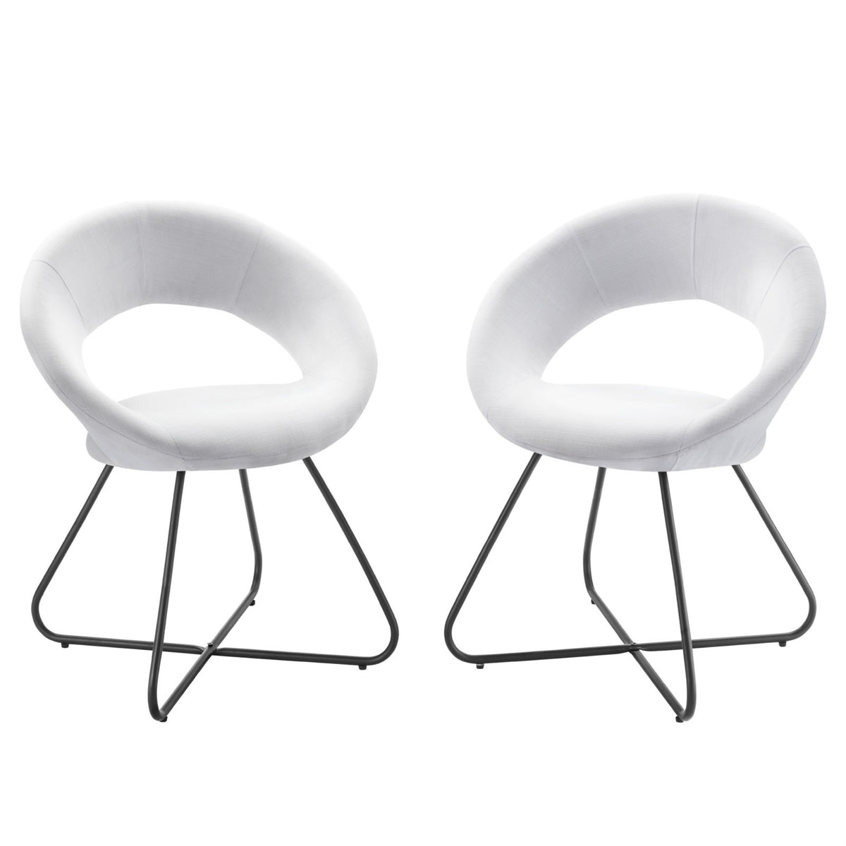 Nouvelle Upholstered Fabric Dining Chair Set Of 2