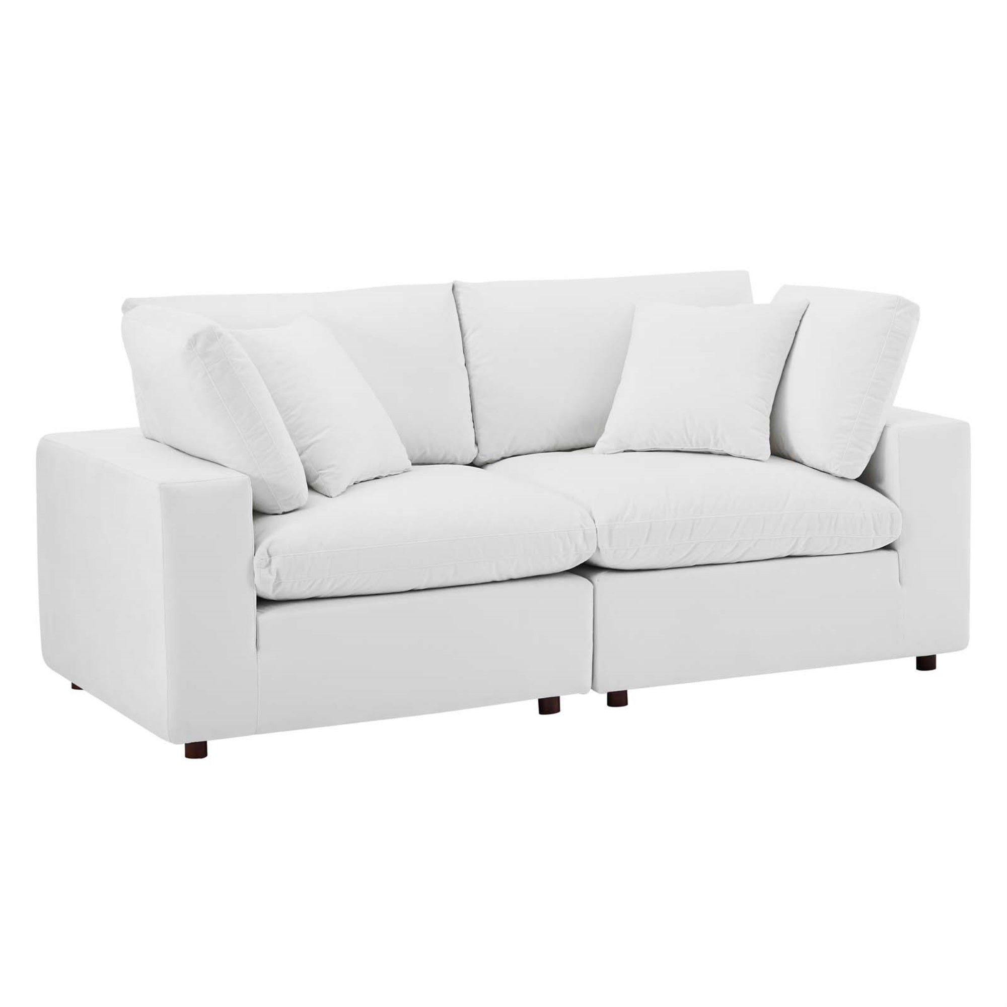 Commix Plush Comfort Performance Velvet Loveseat - Elegant, Durable, And Relaxing. Perfect For Modern Homes. Includes 2 Corner Chairs.