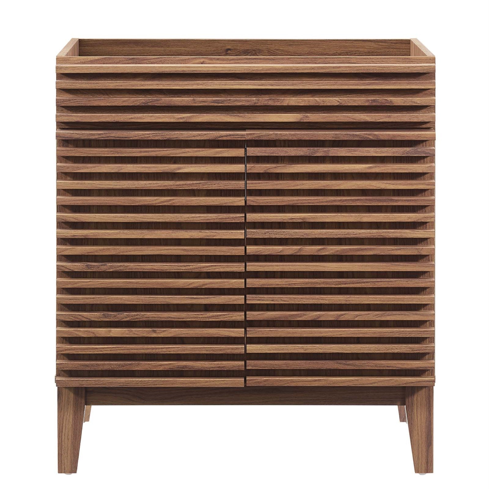 Ergode 30' Vanity Cabinet - Mid-Century Aesthetics - Durable Particleboard Frame - Sleek Laminate Finish - Adjustable Storage Shelf - Modern Design
