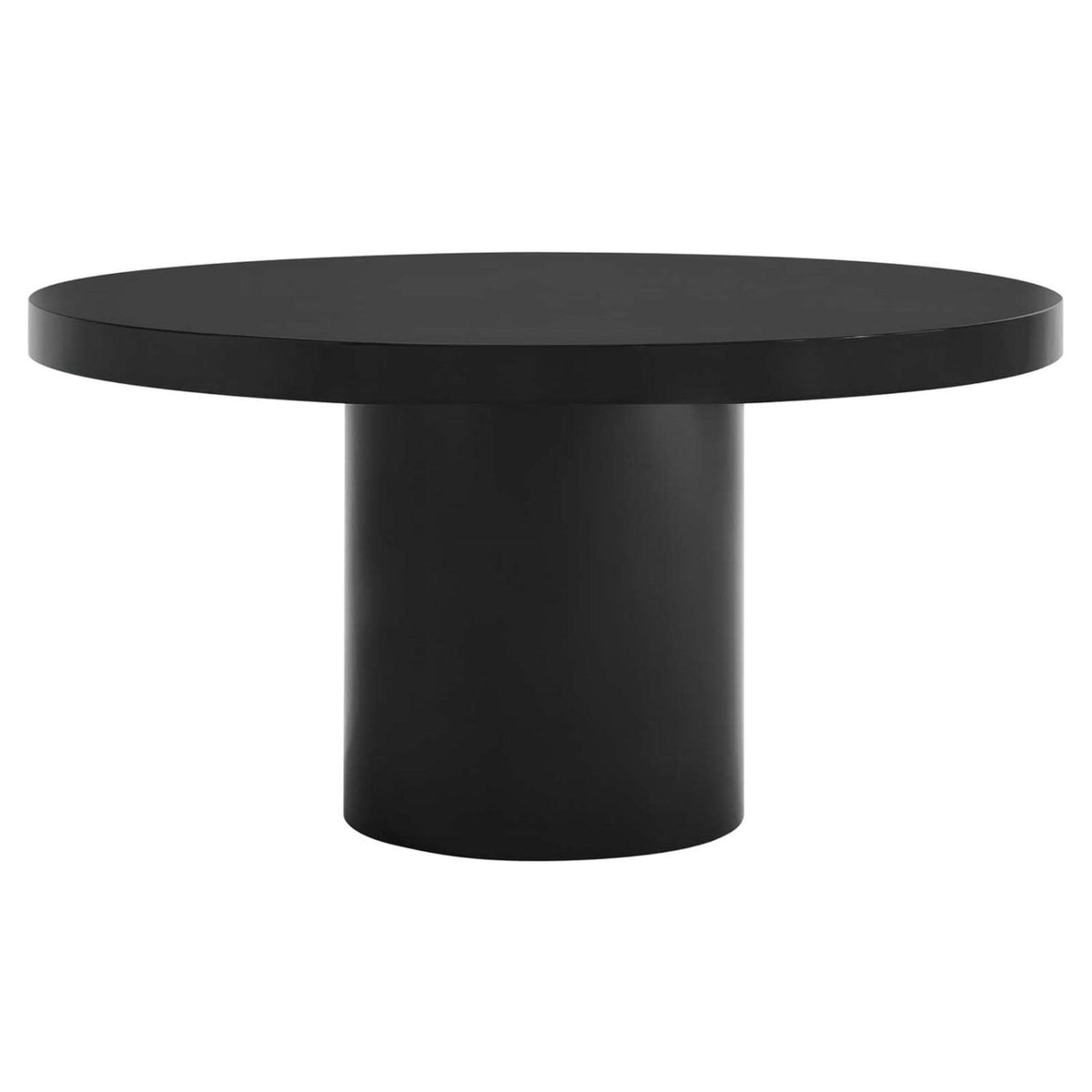 Casafoyer Gratify 59' Round Mdf Wood Dining Table In Black Finish