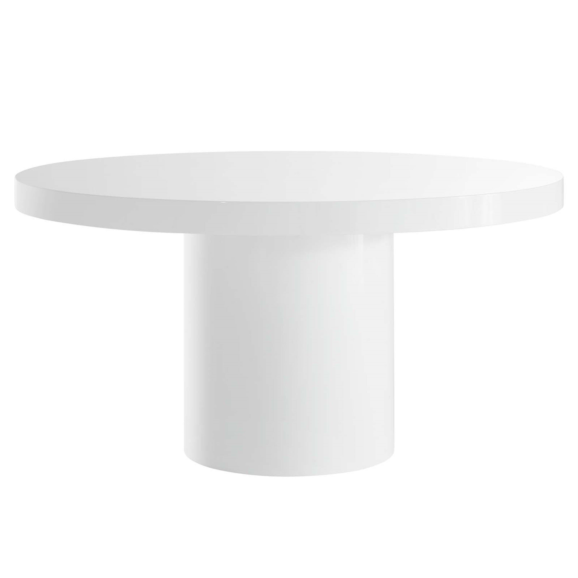 Ergode 60' Dining Table - Exquisite & Sophisticated Round Table For 6 - Sturdy Mdf With High Gloss Finish - Non-Marking Foot Pads - Supports 330 Lbs