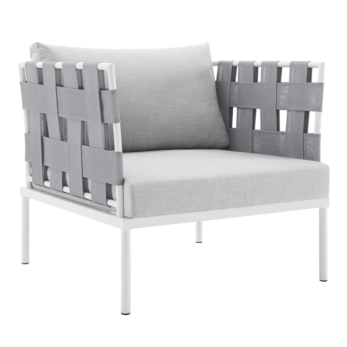 Harmony Sunbrella Outdoor Patio Aluminum Armchair Gray Gray