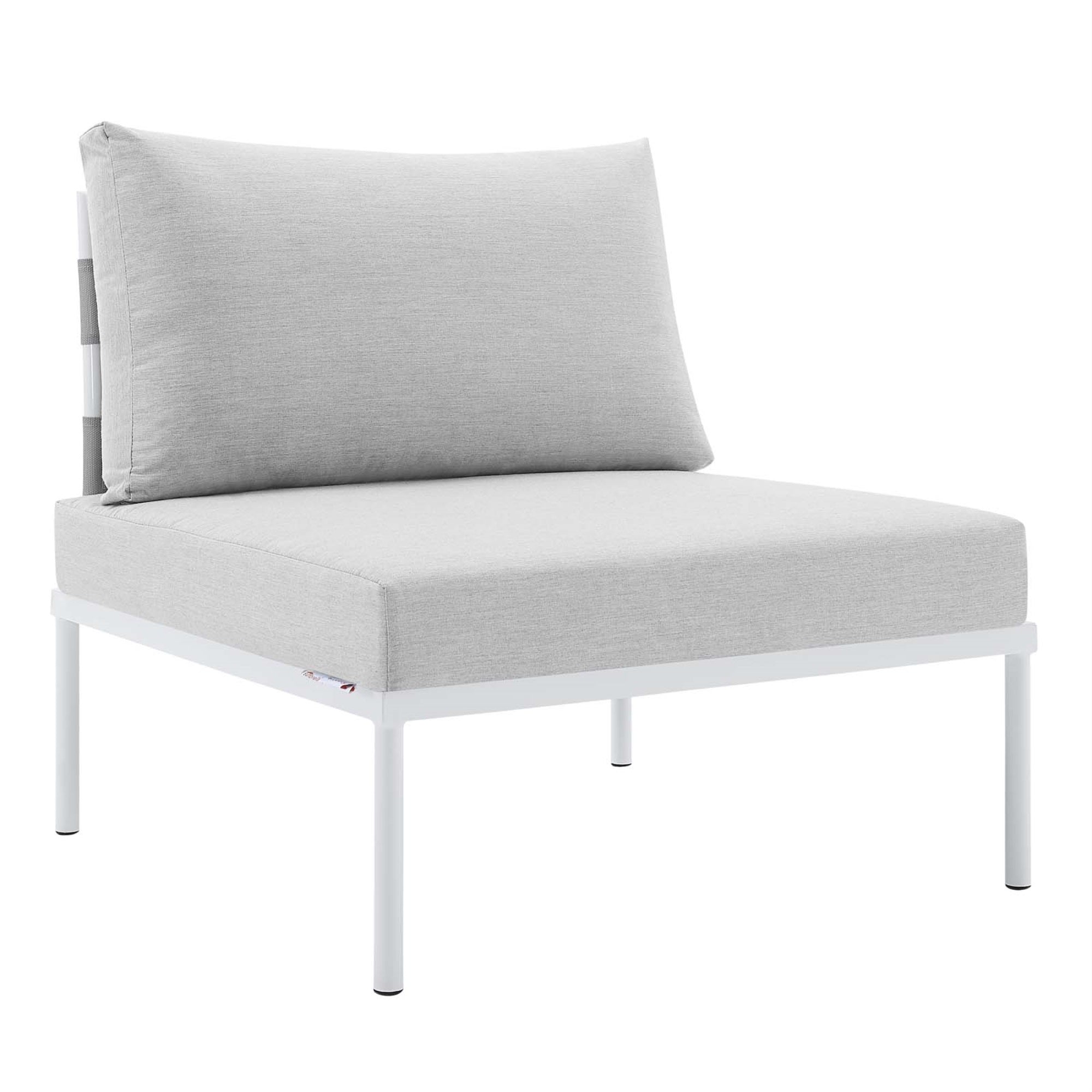 Harmony Sunbrella Outdoor Patio Aluminum Armless Chair Gray Gray