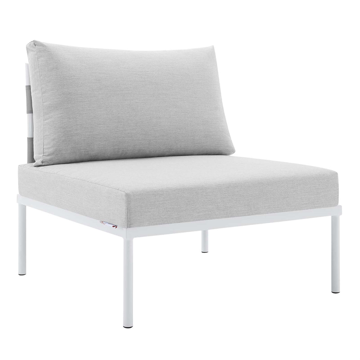 Harmony Sunbrella Outdoor Patio Aluminum Armless Chair Gray Gray