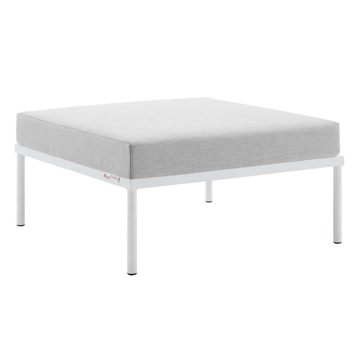 Harmony Sunbrella Outdoor Patio Aluminum Ottoman Gray