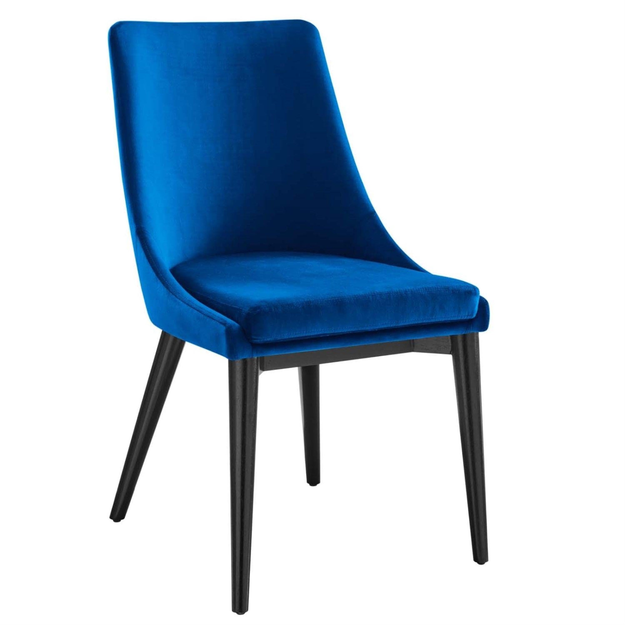 Casafoyer Viscount 19' Modern Performance Velvet Dining Chair In Black/Navy