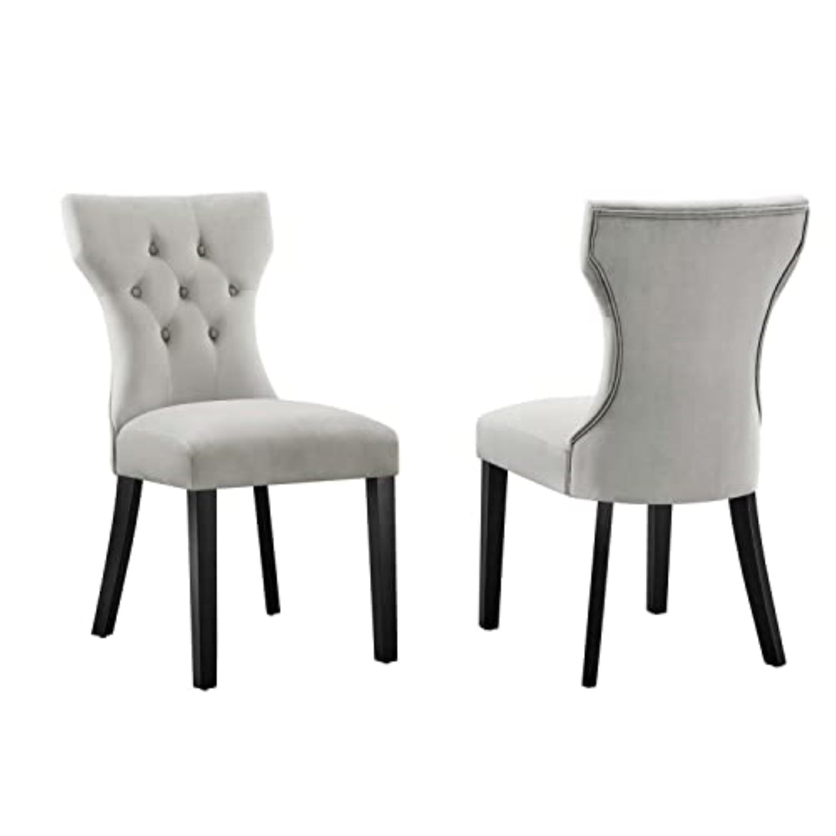 Casafoyer Silhouette Velvet Set Of 2 Dining Chair With Light Gray Eei-5014-Lgr