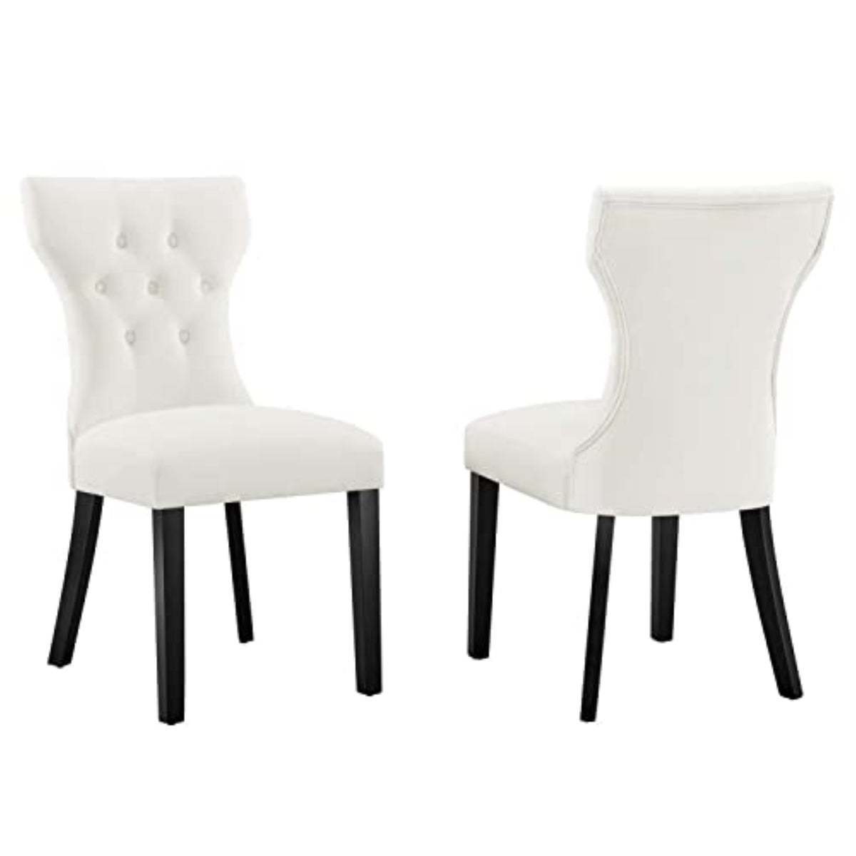 Casafoyer Silhouette Velvet Set Of 2 Dining Chairs With White Finish Eei-5014-Whi