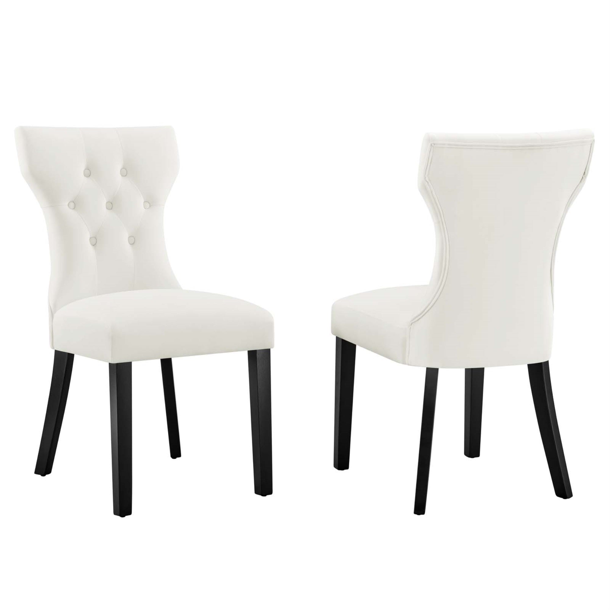 Silhouette Dining Chairs - Elegant, Curved Design, Stain-Resistant Velvet, Set Of 2