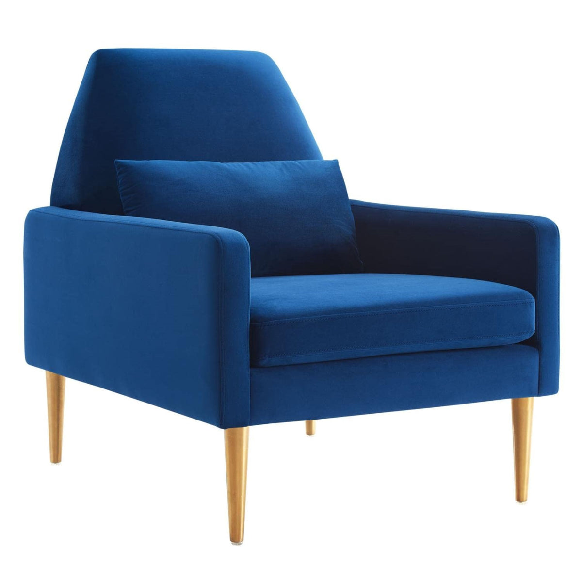 Casafoyer Liliana Performance Velvet Armchair With Navy Finish Eei-5021-Nav