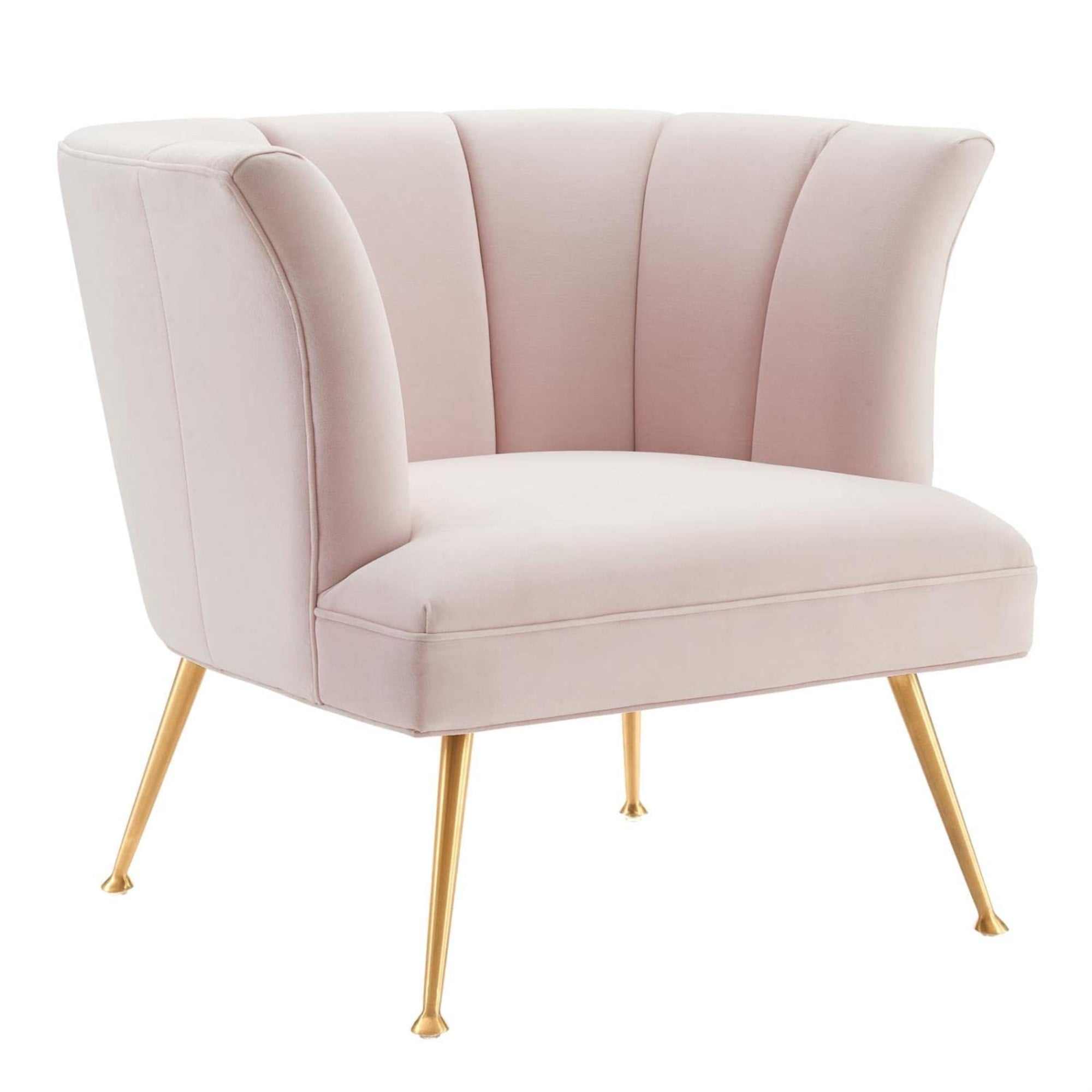 Casafoyer Veronica Modern Channel Tufted Performance Velvet Armchair In Pink