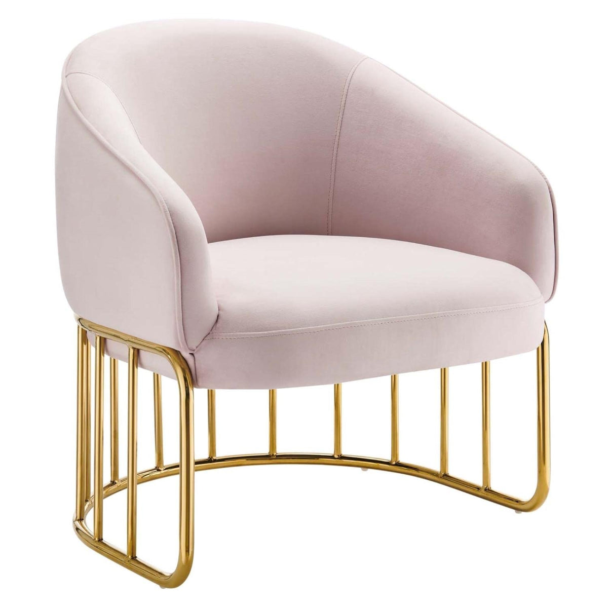 Casafoyer Legacy Performance Velvet Armchair With Pink Finish Eei-5025-Pnk