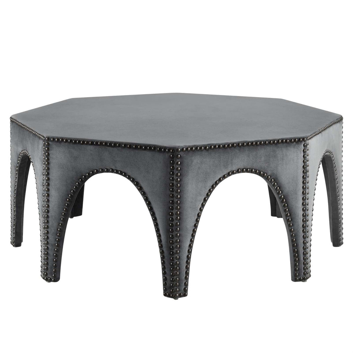 Casafoyer Victory Performance Velvet Ottoman With Gray Finish Eei-5035-Gry