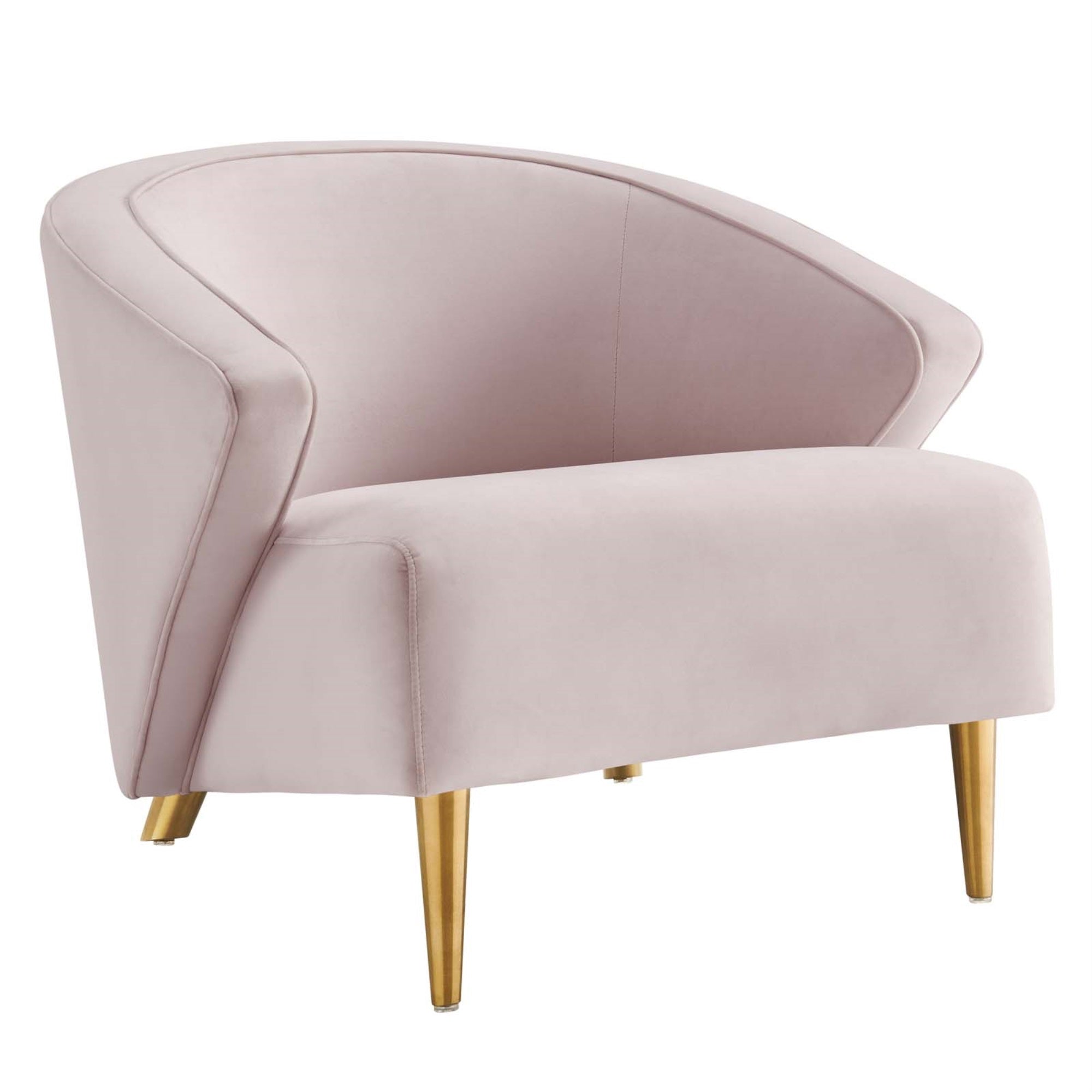 Comfortable And Elegant Odyssey Velvet Armchair With Gold Legs'