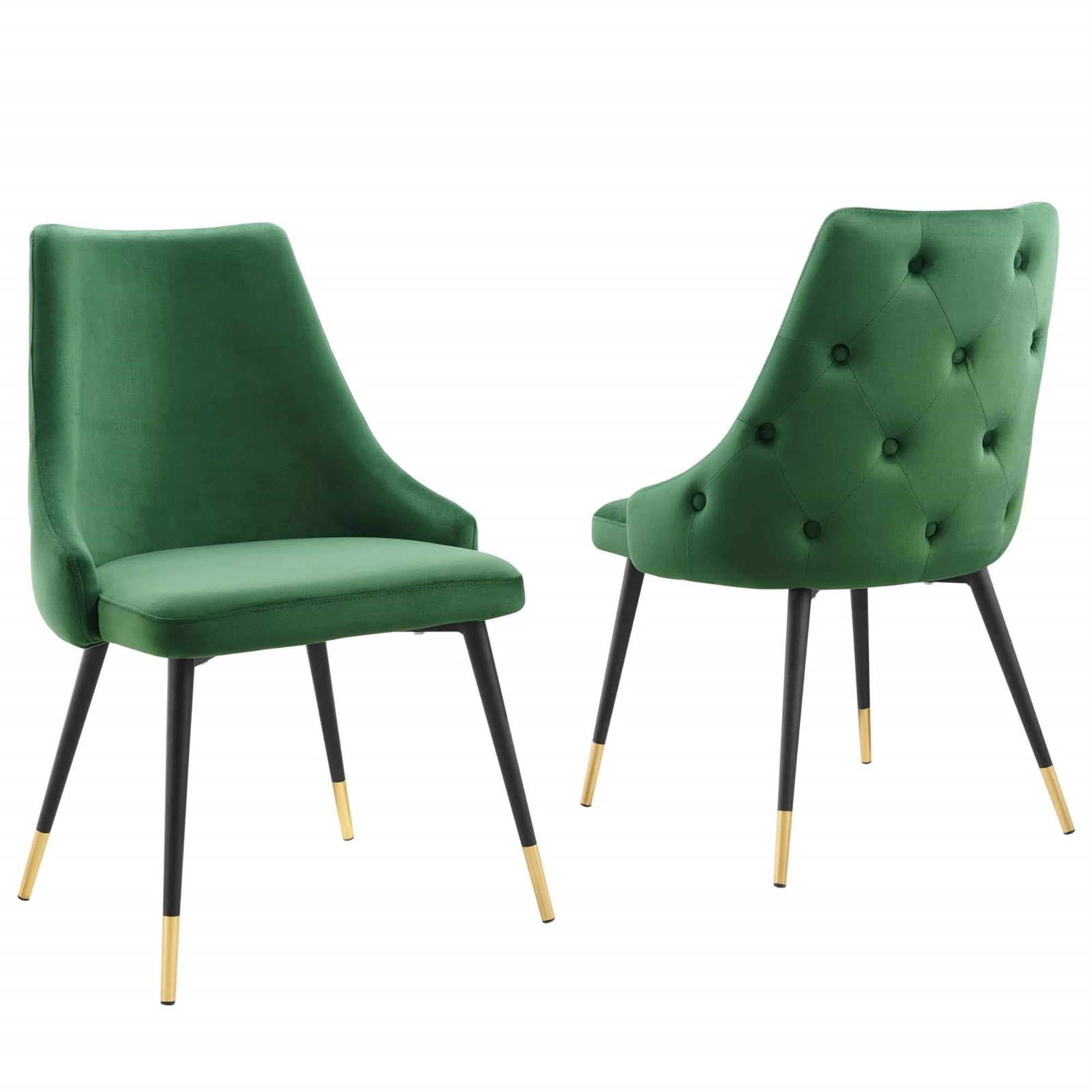 Casafoyer Adorn Tufted Performance Velvet Accent, Dining Side Chair - Set Of 2, Emerald