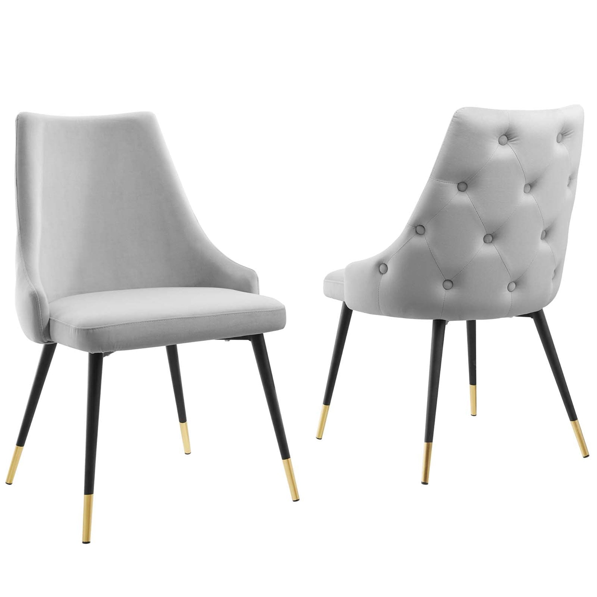 Casafoyer Eei-5043-Lgr Adorn Dining Side Chair Performance Velvet Set Of 2, Light Gray