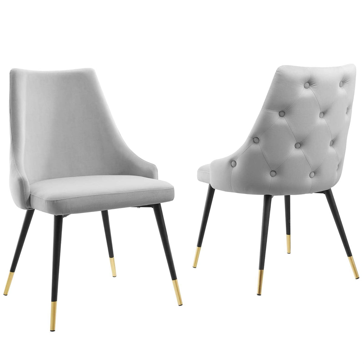 Casafoyer Eei-5043-Lgr Adorn Dining Side Chair Performance Velvet Set Of 2, Light Gray